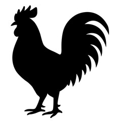Rooster silhouette illustration. Farm animal clipart