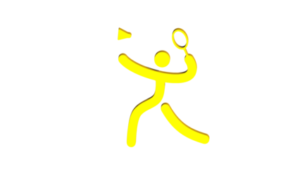 Badminton player icon on PNG transparent 