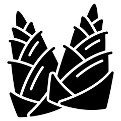 bamboo shoots vector icon. Vegetable icon solid style. perfect use for logo, presentation, website, and more. modern icon design glyph style