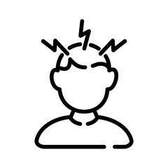 Mental health  line  icon.  Panic attack illustration.