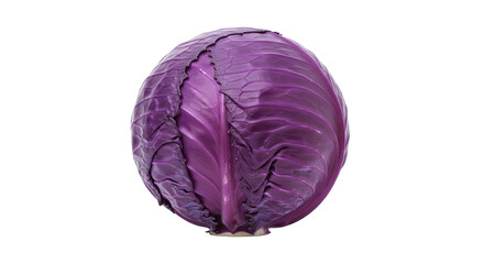 Fresh Purple Cabbage with Isolated Design on a Soft Lilac Background