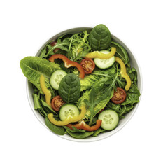 Fresh Salad Bowl with Lettuce Tomato Cucumber and Bell Pepper for Healthy