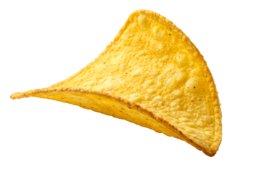 Golden Corn Chip Crinkle Texture Isolated White