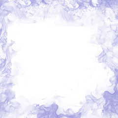 Watercolor frame with light purple smoke