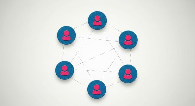 Connected People Network Diagram, Connection, Group, Team