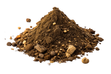 Pile of soil with small rocks and pebbles