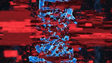 Dystopian glitch art dna helix amidst digital chaos - Powered by Adobe