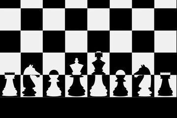 Strategy game above the board. Business chess.