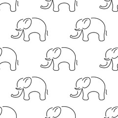 elephant seamless pattern isolated on transparent background.