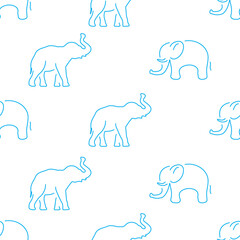 elephant seamless pattern isolated on transparent background.