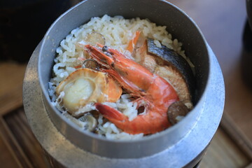 Japanese kamameshi rice pot.