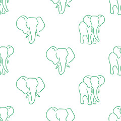 elephant seamless pattern isolated on transparent background.