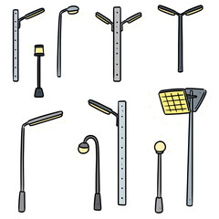 vector set of outdoor lamp
