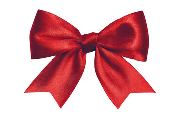 Fototapeta premium A vibrant red gift bow with detailed folds on transparent background