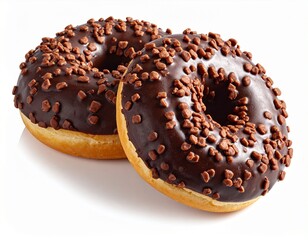 Chocolate glazed donuts with sprinkles