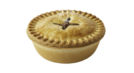 Freshly Baked Savory Pie with Golden Crust and Star Top on Gradient