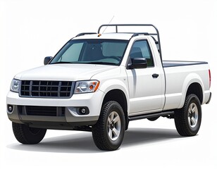 White pickup truck with roof rack