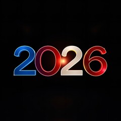 Happy New Year 2026 Design with Blurred Floral Background and Festive Typography
