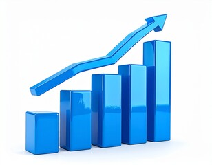 Growth chart with rising arrow