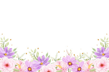 watercolor floral background, pattern, texture, hand drawn, frame, template