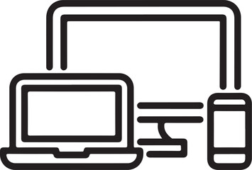 Connected devices laptop smartphone tablet network technology icon