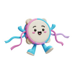 Cute 3D Character Design With Pink And Blue Colors
