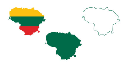 Set of Lithuania map isolated on white background, illustration design
