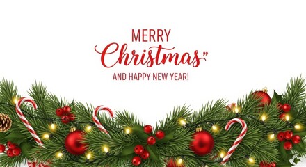 Festive Christmas and New Year Garland Banner Design