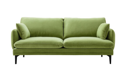 Modern green sofa unit isolated on transparent background