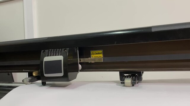 Paper plotter. Plotter processing. Flatbed cutting plotter.slow motion video.High quality 4k footage