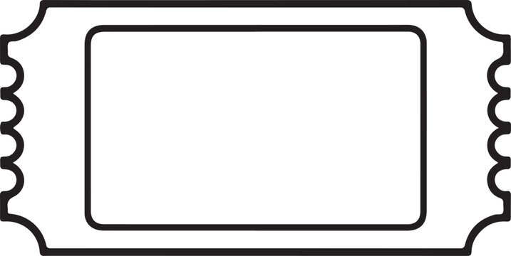 Blank ticket template with perforated edges for events and admission