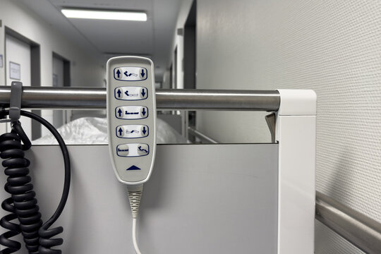 Control panel for hospital bed at a medical facility