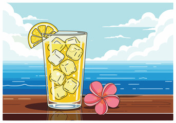 tropical cocktail on the beach