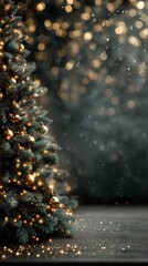 Cozy christmas fireplace interior with glowing candles garland pinecones and knitted stocking for warm rustic holiday atmosphere in winter home decoration design