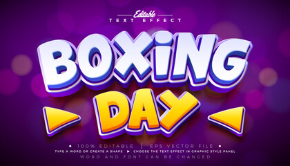 Boxing Day Editable Text Effect Design Vector Christmas Season Shopping Day Sale Graphic Style with 3D Multilayered Typography Lettering on Shiny Background. Winter Holiday Business Illustration