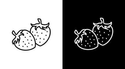 Strawberry  White Icon Set Design