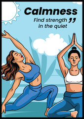 Yoga poster design illustration with simple design