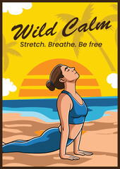Yoga poster design illustration with simple design