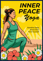 Yoga poster design illustration with simple design