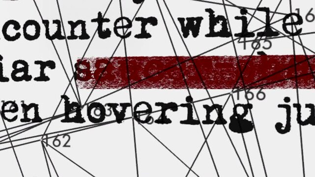 Stylised UFO file auto censorship on futuristic digital mapping display