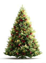 Fototapeta premium Beautiful christmas tree isolated on white background