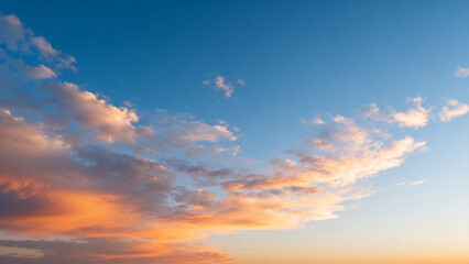 Fototapeta premium Colorful sky with scattered clouds