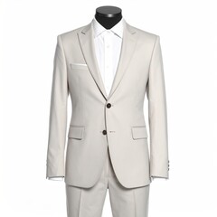 Elegant light suit, perfect for modern business or a stylish occasion, exudes confidence and class