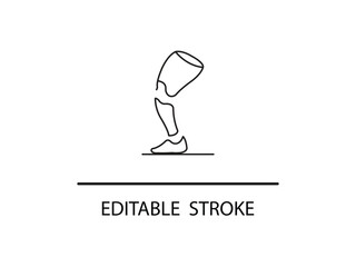 Modern line art illustration of a prosthetic leg, promoting inclusivity and accessibility in design projects and campaigns that champion diversity.