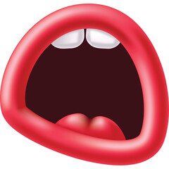 Open Mouth With Red Lips And White Teeth Expressing Shock Or Surprise With Dark Background