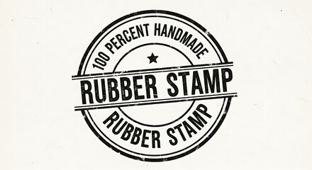 100 Percent Handmade Rubber Stamp Design – Authentic Craft Badge with Star Emblem for Artisan Product Branding, 32K Revolutions 
