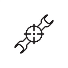 Calibration icon symbolizing instrument tuning and measurement accuracy, representing modern industrial quality control, specialized maintenance, and precision engineering systems.