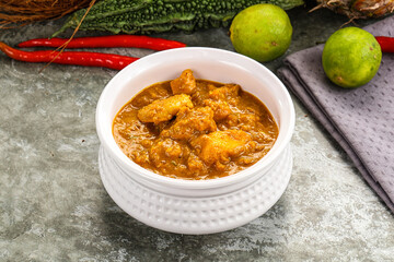 Indian cuisine - spicy chicken curry