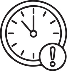 Clock with exclamation mark symbolizing urgent time or deadline