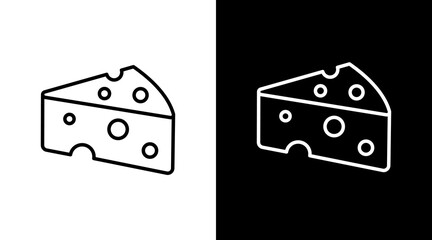 Cheese  White Icon Set Design